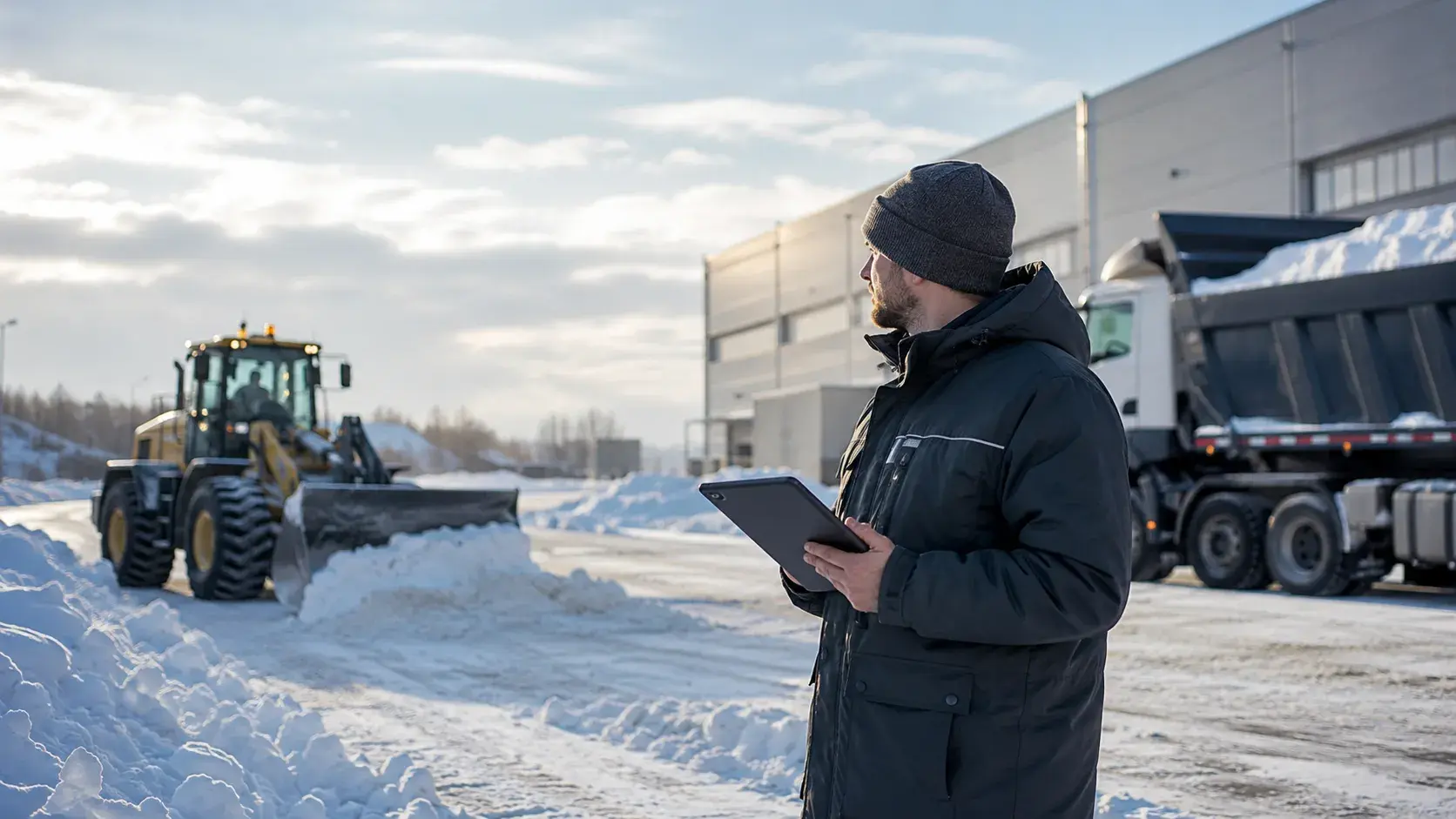 Организация уборки снега на объекте в Барнауле