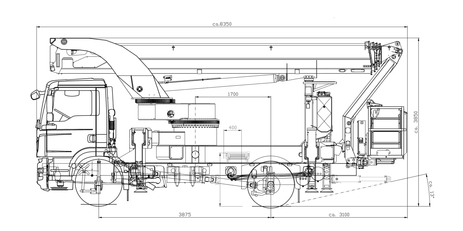 Габаритные размеры Palfinger P 370 KS