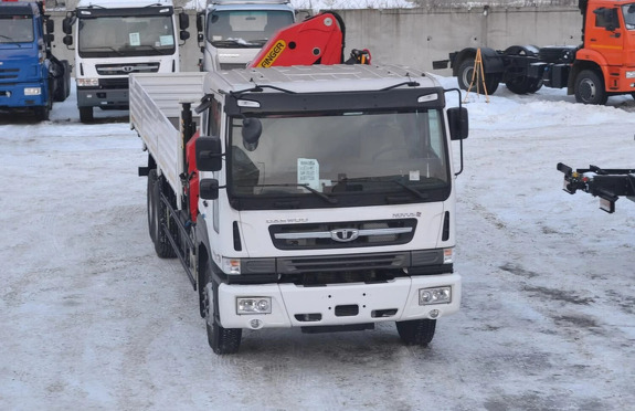 Аренда крано-манипуляторной установки PALFINGER PK 23500A на базе Daewoo Novus