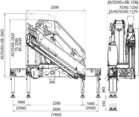 Габаритные размеры КМУ Effer 395