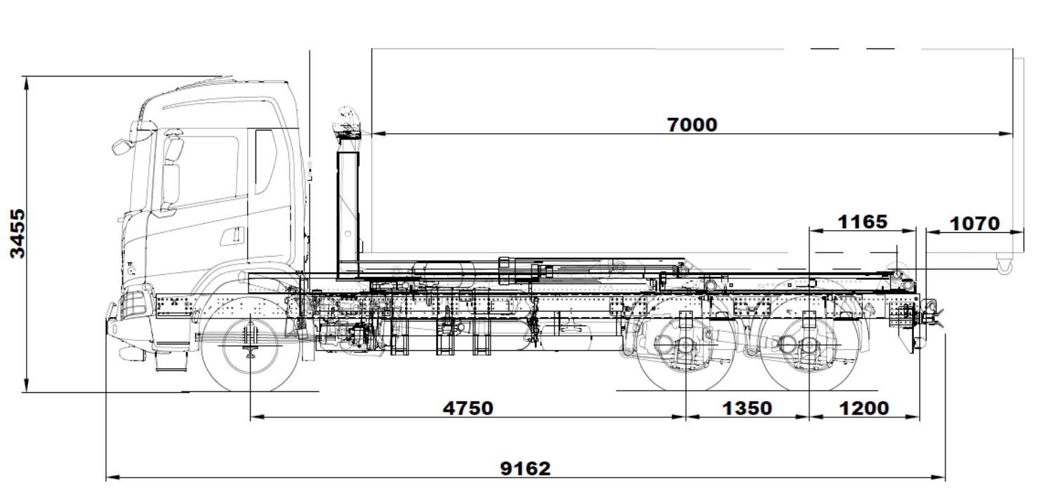 Габаритные размеры мусоровоза Scania P410 B6X4HA