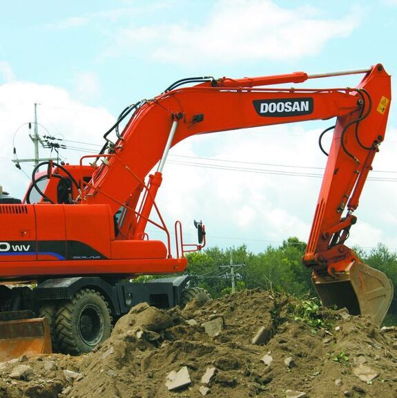 Аренда колесного экскаватора DOOSAN S210W-V с грейфером